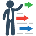 Green red and blue arrows